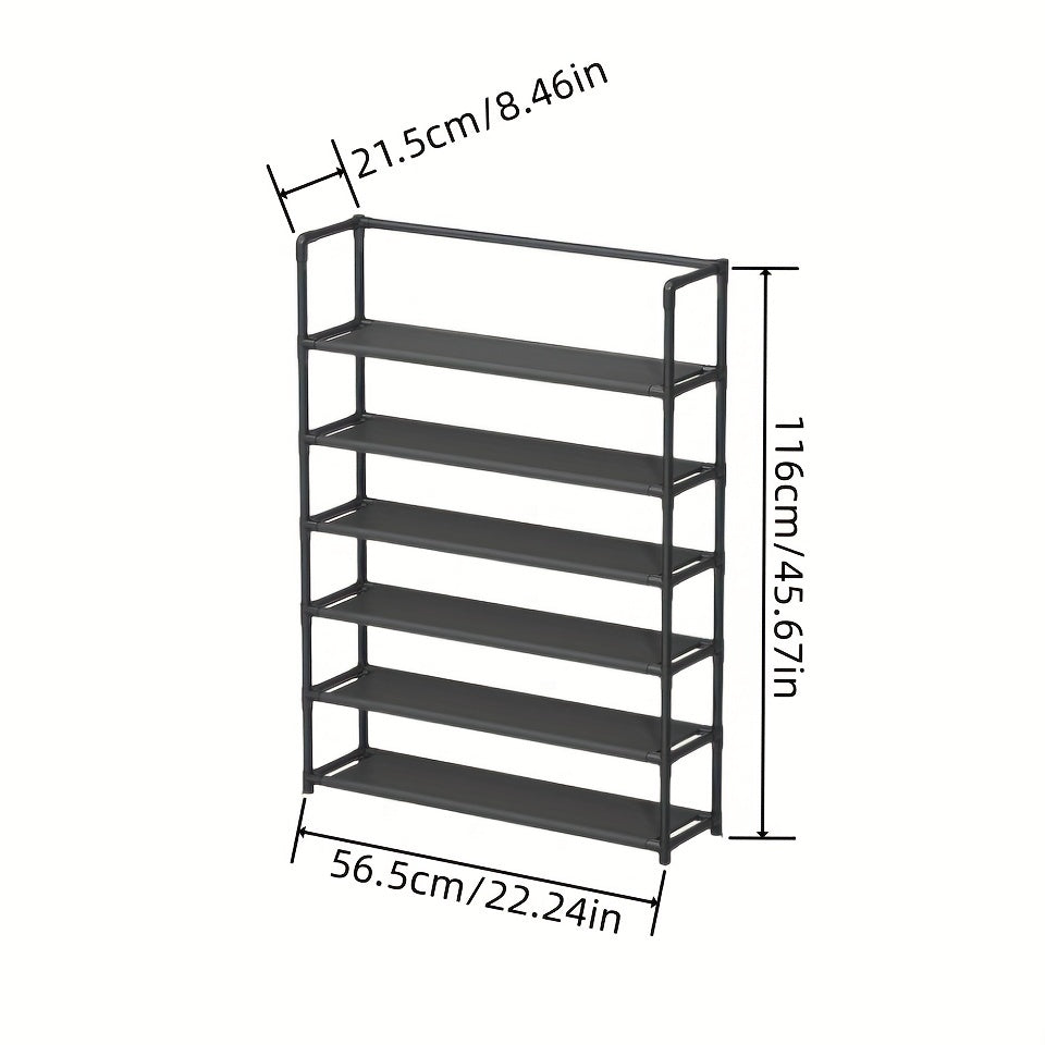 VENETIO 1pc, 6-Tier Large Capacity Shoe Rack For More Than 20 Pairs Shoe, With Topper Storage Shelf, Plastic Shoe Rack For Living Room Entrance Dormitory, Space Saving Organizer ➡ SO-00014