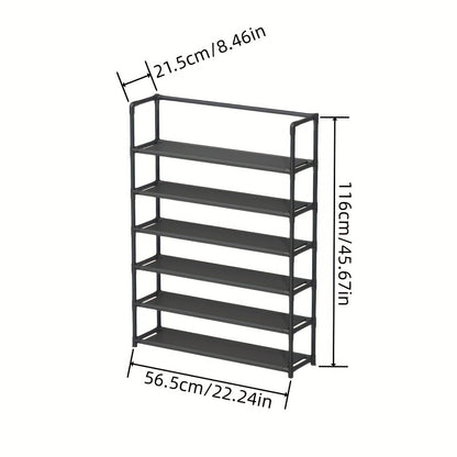 VENETIO 1pc, 6-Tier Large Capacity Shoe Rack For More Than 20 Pairs Shoe, With Topper Storage Shelf, Plastic Shoe Rack For Living Room Entrance Dormitory, Space Saving Organizer ➡ SO-00014