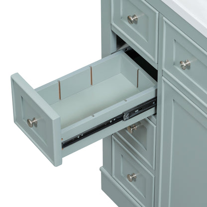 36" Green Bathroom Vanity with Sink Combo Freestanding