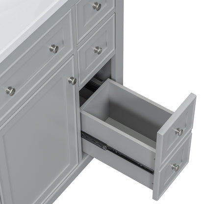 36" Grey Bathroom Vanity with Sink Combo Freestanding