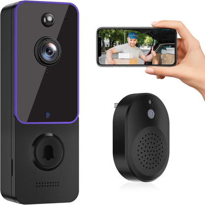 Wireless Smart Video Doorbell with Free Chime