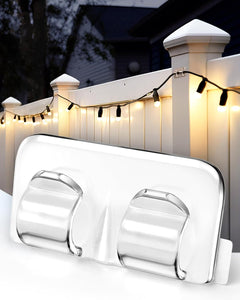 VENETIO Outdoor String Lights Clips: 26Pcs Heavy Duty Light Hooks with Waterproof Adhesive Strips - Clear Cord Holders for Hanging Christmas Lighting. Perfect for Outdoor Use ➡ OD-00016