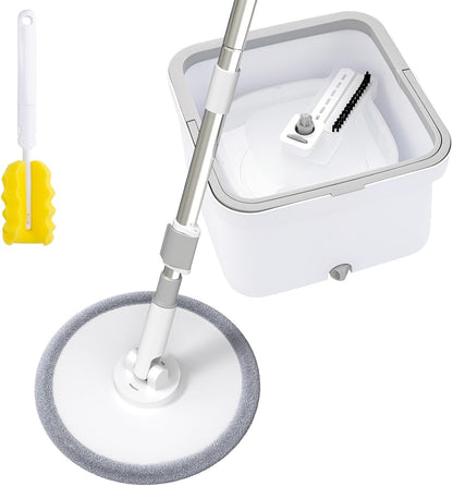 Dirty Separation Spin Mop and Bucket Set with Self Wringing Spinner