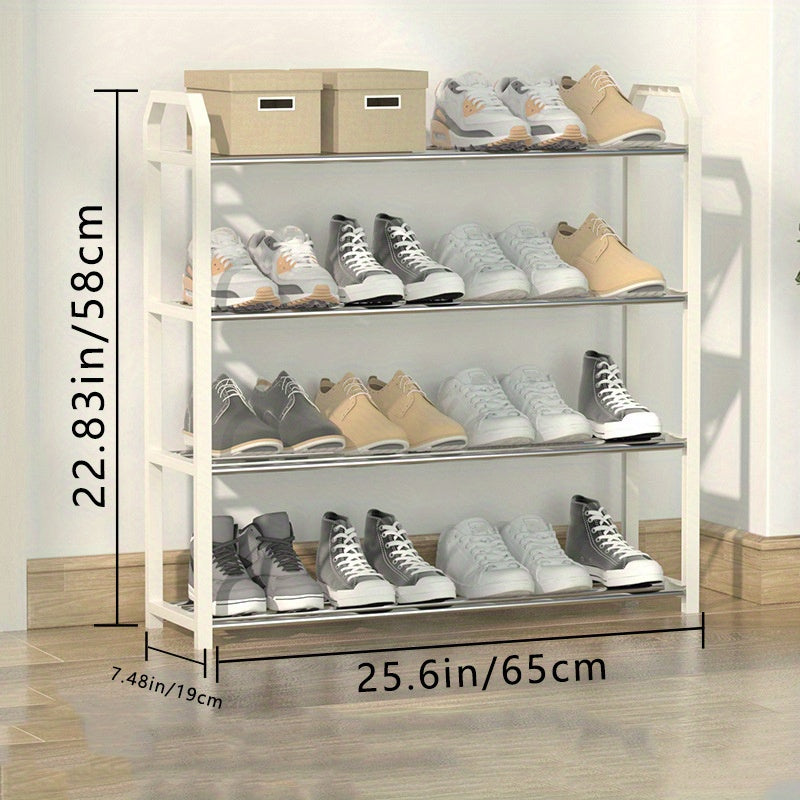 VENETIO 1pc Stainless Steel Shoe Rack, Multi-layer Shoe Cabinet, Easy Installation Dust-proof Shoe Shelf, 3/4 Layers Free Standing Shoe Rack For Home Dormitory Doorway ➡ SO-00023