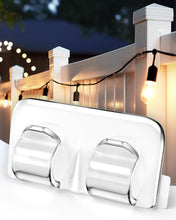 Load image into Gallery viewer, VENETIO Outdoor String Lights Clips: 26Pcs Heavy Duty Light Hooks with Waterproof Adhesive Strips - Clear Cord Holders for Hanging Christmas Lighting. Perfect for Outdoor Use ➡ OD-00016