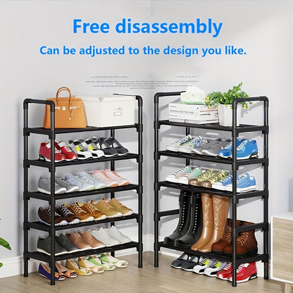 VENETIO 1pc 4-layer Shoe Rack, Can Accommodate 15 Pairs Of Shoes, High-quality Black Shoe Rack Is Easy To Install, Placed In The Living Room, Bathroom, Hallway And Other Places ➡ SO-00010