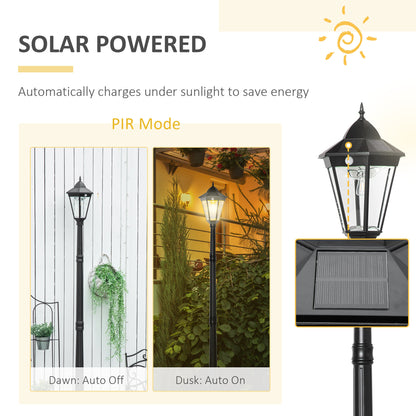 8' Solar Lamp Post Light, Motion Sensor