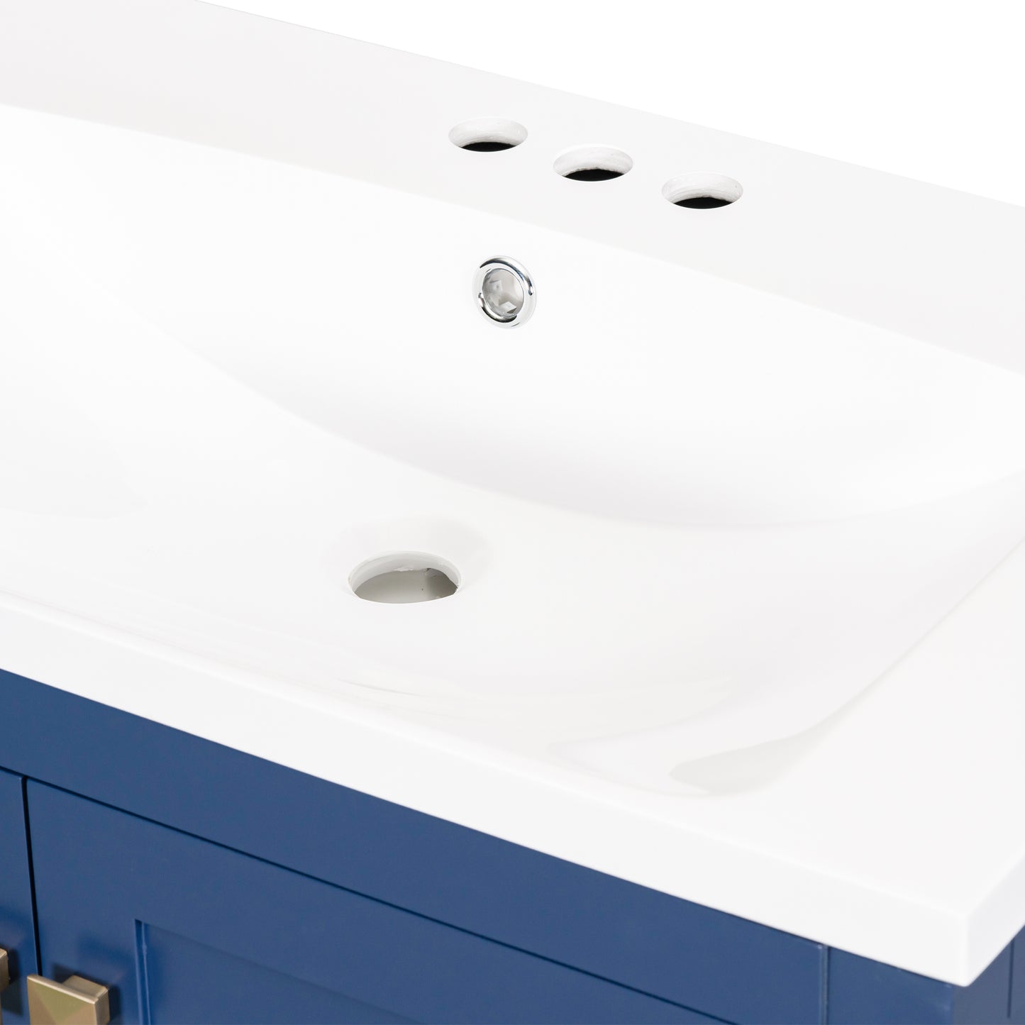 30" Blue Bathroom Vanity with Single Sink Freestanding Undermount Sink