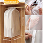 VENETIO 1pc Garment Clothes Cover Protector, Lightweight Closet Storage Bags Translucent Dustproof Waterproof Hanging Clothing Storage Bag With Full Zipper & Magic Tape & Strap For Coat Dress Windbreaker ➡ SO-00041