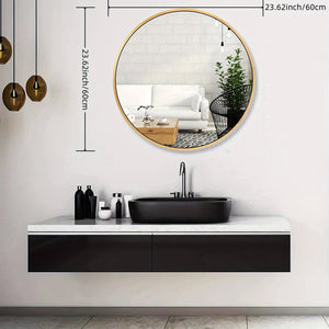 VENETIO Modern Black Round Mirror - The Perfect Wall Decor for Your Bathroom, Living Room, Bedroom & More! ➡ BF-00011