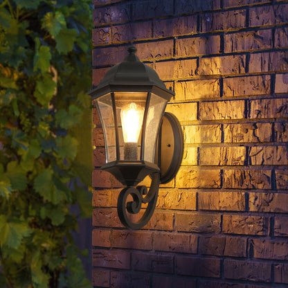 Outdoor Waterproof Glass Retro Wall Lamp with light sense