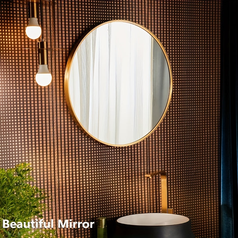 Modern Black Round Mirror - The Perfect Wall Decor for Your Bathroom, Living Room, Bedroom & More! ➡ BF-00011
