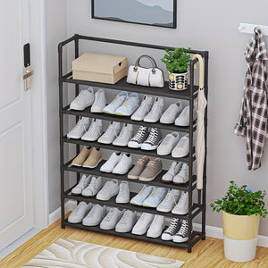 VENETIO 1pc, 6-Tier Large Capacity Shoe Rack For More Than 20 Pairs Shoe, With Topper Storage Shelf, Plastic Shoe Rack For Living Room Entrance Dormitory, Space Saving Organizer ➡ SO-00014