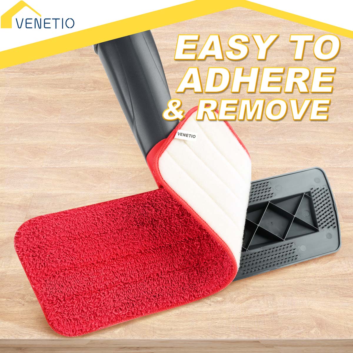 VENETIO ProSweep / Premium Microfiber Spray Mop Refills - 16.3 Inch Replacement Cleaning Mop Pads, Pack of 4