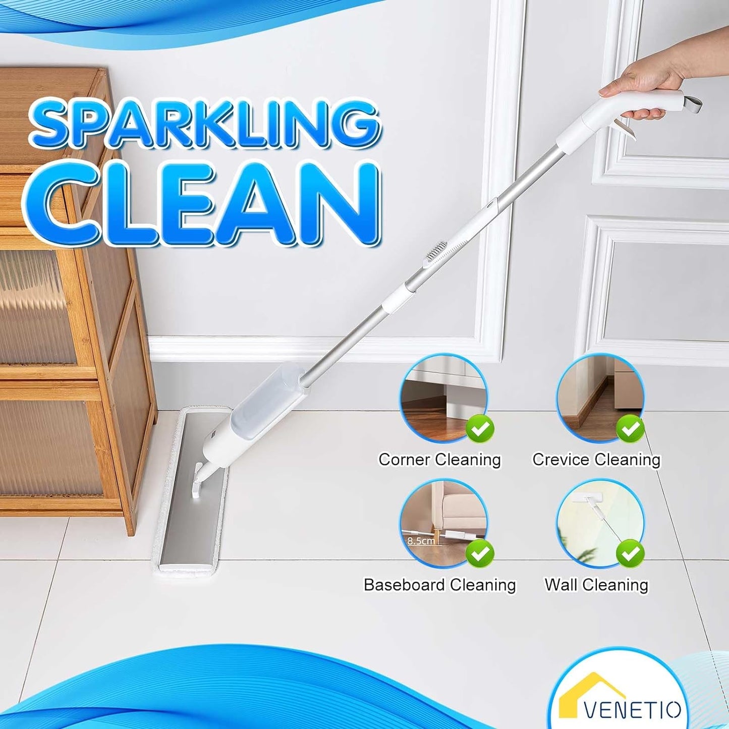 Bluefish Spray Mop for Floor Cleaning - Home Basic