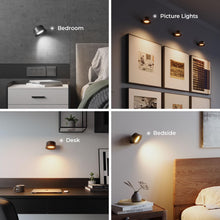 Laden Sie das Bild in den Galerie-Viewer, VENETIO Wall Lights, LED Wall Sconces Set of 2 with 3200mAh Rechargeable Battery 3 Color Temperatures and Brightness Dimmable Touch and Remote Control,Cordless Wall Mounted Reading Lamp Light for Bedside Home ➡ B-00009