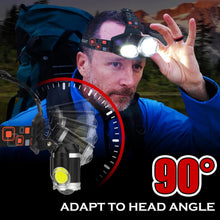 Load image into Gallery viewer, VENETIO Rechargeable Headlamp, 10000 High Lumen Head Lamp, Super Bright LED Head Light Camping Accessories with Red Light, 4 Modes USB Recharge Flashlight, Waterproof Headlight Camping Gear for Adults Kids ➡ OD-00024