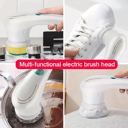 Electric Spin Scrubber with 5 Brush Heads 7pcs