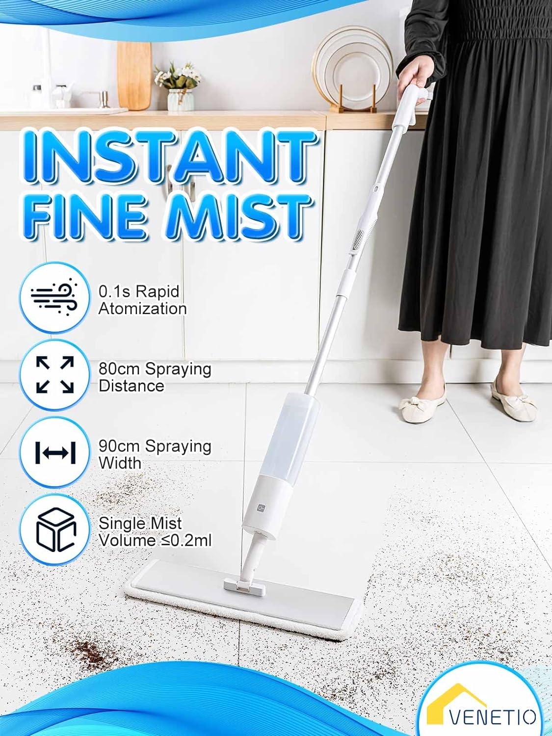 Bluefish Spray Mop for Floor Cleaning - Home Basic