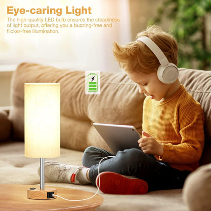 Dimmable Touch Lamp with USB Charging Ports