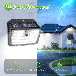 VENETIO Solar Lights Outdoor - 126 LED Wireless Motion Sensor Lights with 3 Modes, IP65 Waterproof Security Lights. Ultra-Bright Wall Lights for Deck, Patio, Fence, and Garage ➡ OD-00014