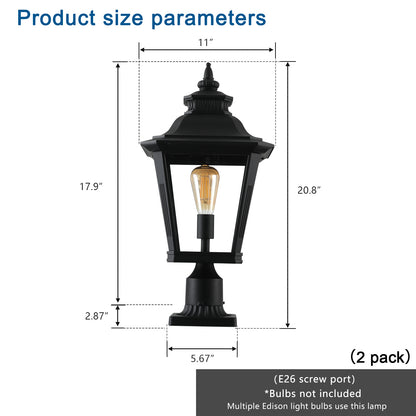 Outdoor Glass Column Headlights (2 Pack)