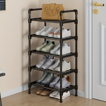 VENETIO Maximize Your Shoe Storage with this Stylish & Stackable Black Metal Shoe Rack - Perfect for Any Room! ➡ SO-00004