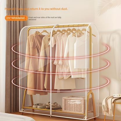 VENETIO 1pc Fully Transparent Clothes Dust Cover for Floor Mount Garment Rack - Protects Coats and Garments from Dust and Dirt ➡ SO-00046