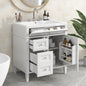 30" Modern Bathroom Vanity with Top Sink Freestanding 2 Drawers and Tip-out Drawer