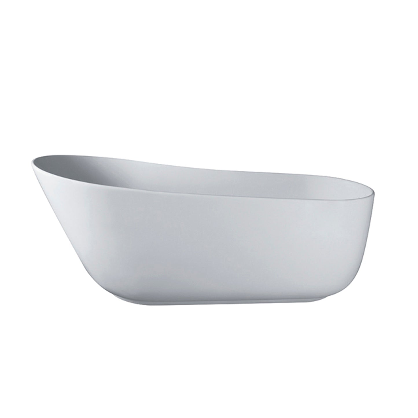 67" Matte White Solid Surface Stone Resin Oval Freestanding Bathtub