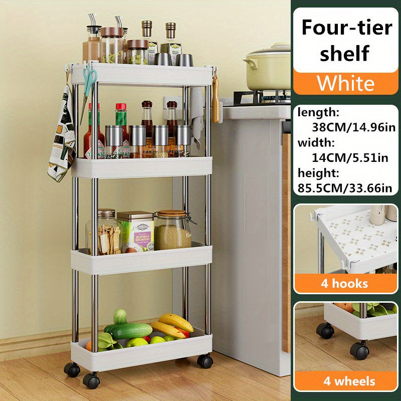 VENETIO Maximize Your Storage Space with this Slim Multi-Layer Movable Storage Cart with Wheels! ➡ SO-00019