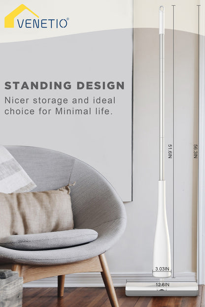 VENETIO Roller Sponge Mop for Floor Cleaning with 3 Biodegradable PU Mop Heads