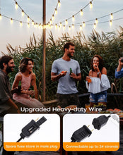 Load image into Gallery viewer, VENETIO LED Outdoor String Lights, 60FT Patio Lights with 32 Shatterproof ST38 Vintage Edison Bulbs, 2700K Dimmable Waterproof Outside Hanging Lights for Porch Backyard Deck Balcony Party Decor ➡ OD-00013