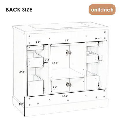 36" Grey Bathroom Vanity with Sink Combo Freestanding