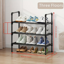 Load image into Gallery viewer, VENETIO Maximize Your Shoe Storage with this Stylish &amp; Stackable Black Metal Shoe Rack - Perfect for Any Room! ➡ SO-00004