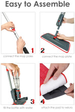 Laden Sie das Bild in den Galerie-Viewer, VENETIO ProSweep Microfiber Spray Mop for Floor Cleaning with Washable Pads and Refillable Sprayer 400ml