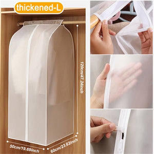 VENETIO 1pc Garment Clothes Cover Protector, Lightweight Closet Storage Bags Translucent Dustproof Waterproof Hanging Clothing Storage Bag With Full Zipper & Magic Tape & Strap For Coat Dress Windbreaker ➡ SO-00040