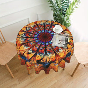 VENETIO 1pc Mandala Round Tablecloth, Waterproof Colorful Circular Patio Dining Table Cover, Boho Cloths Covers For Backyard BBQ Picnic Mat, Home Kitchen Decoration, 60 Inch ➡ K-00001