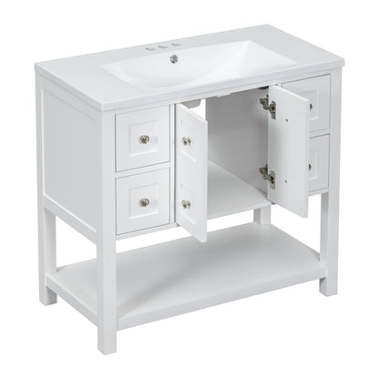 36" Bathroom Vanity with Undermount Sink Freestanding