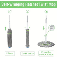 Load image into Gallery viewer, VENETIO TwistEase Self-Wringing Mop, Microfiber Wet Mop with 3 Reusable Heads for Effortless Floor Cleaning ➡ CS-00031