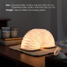 Laden Sie das Bild in den Galerie-Viewer, VENETIO Accordion LED Rechargeable Nightlight, Wooden Book Lamp, Folding Night Light, USB Rechargeable Table lamp with Magnetic Strap ➡ B-00016
