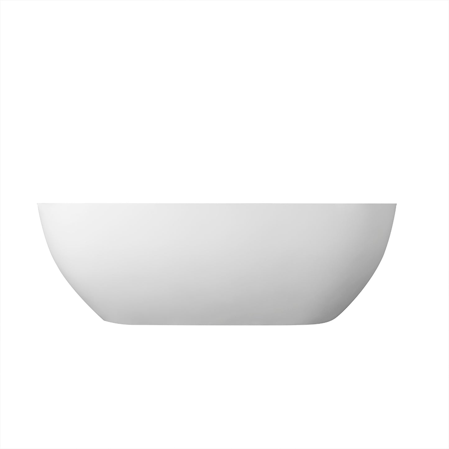 67" Matte White Freestanding Solid Surface Soaking Bathtub