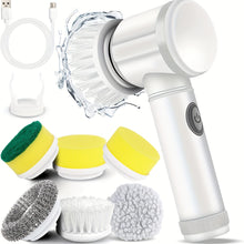 Load image into Gallery viewer, VENETIO 1set, 7-in-1, Cordless Electric Spin Scrubber with 5 Replaceable Brush Heads - Handheld Power Shower Cleaner for Bathtub, Floor, Wall, Tile, Toilet, Window, Sink - Effortlessly Clean Your Home with One Tool ➡ CS-00026