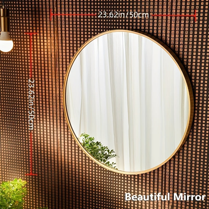 Modern Black Round Mirror - The Perfect Wall Decor for Your Bathroom, Living Room, Bedroom & More! ➡ BF-00011