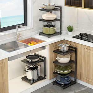 VENETIO Maximize Your Cabinet Space with This Adjustable 3/4 Tier Pots and Pans Organizer! ➡ SO-00016