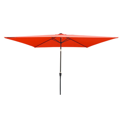 Rectangular Solar LED Lighted Patio Umbrella 10 x 6.5ft