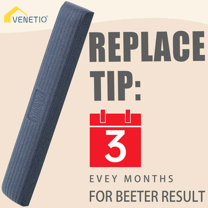 VENETIO Roller Sponge Mop for Floor Cleaning with 3 Biodegradable PU Mop Heads