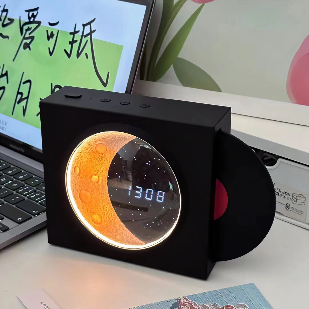 Retro CD Design Desktop Digital Clock