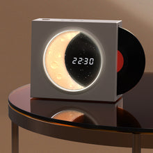 Cargar imagen en el visor de la galería, VENETIO Retro CD Design Desktop Digital Clock Half Moon Starry Atmosphere Night Light Bluetooth Speaker, Vintage Vinyl Record Player ➡ OP-00003