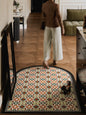 Selena French Retro Leather Doormat - Non-Slip Washable Dirt-Resistant Entryway Rug Antique Floor Mat Decor